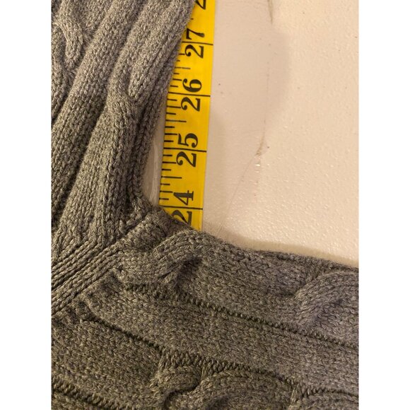 Izod Mens Cable Knit Sweater Crew Neck Olive Gray  XL - Picture 6 of 8